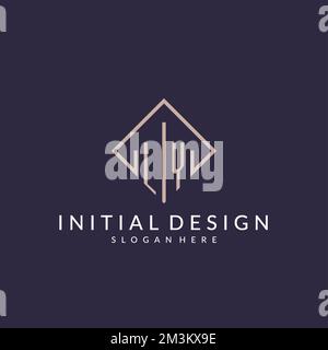 LY initial monogram logo with rectangle style design ideas Stock Vector