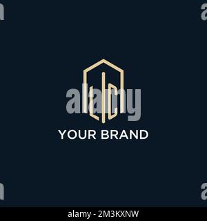 LC initial monogram logo with hexagonal shape style, real estate logo design ideas inspiration vector Stock Vector