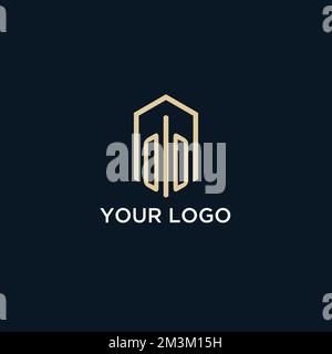 OO initial monogram logo with hexagonal shape style, real estate logo design ideas inspiration vector Stock Vector