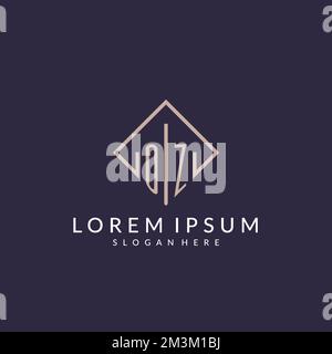 OZ initial monogram logo with rectangle style design ideas Stock Vector