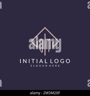 OT initial monogram logo with rectangle style design ideas Stock Vector