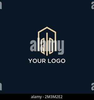 QO initial monogram logo with hexagonal shape style, real estate logo design ideas inspiration vector Stock Vector
