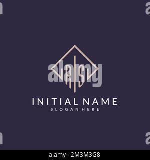 RS initial monogram logo with rectangle style design ideas Stock Vector