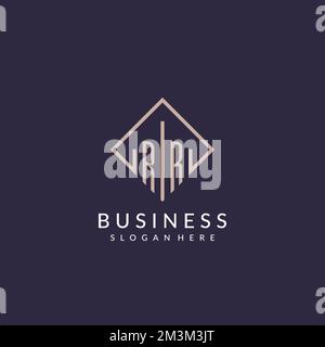 RR initial monogram logo with rectangle style design ideas Stock Vector