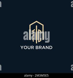 TC initial monogram logo with hexagonal shape style, real estate logo design ideas inspiration vector Stock Vector