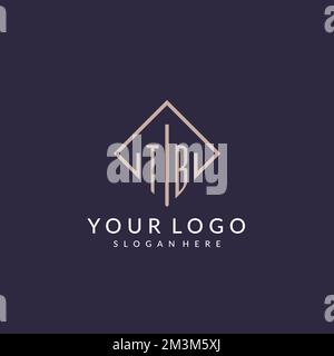 TB initial monogram logo with rectangle style design ideas Stock Vector