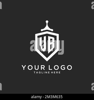 VB monogram logo initial with shield guard shape design ideas Stock Vector