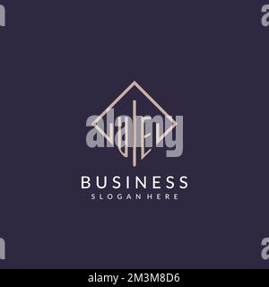 UE initial monogram logo with rectangle style design ideas Stock Vector