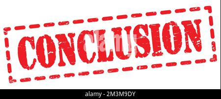 CONCLUSION text written on red round grungy stamp sign Stock Photo - Alamy