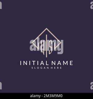 WS initial monogram logo with rectangle style design ideas Stock Vector