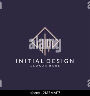 WY initial monogram logo with rectangle style design ideas Stock Vector