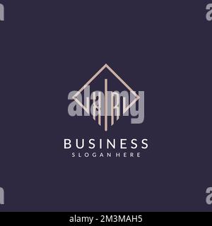 XR initial monogram logo with rectangle style design ideas Stock Vector