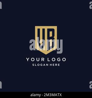 VB monogram initials logo design with shield icon template Stock Vector