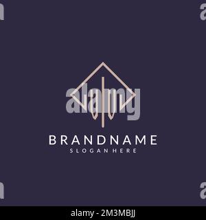 VV initial monogram logo with rectangle style design ideas Stock Vector
