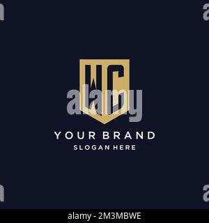 WC monogram initials logo design with pillar icon. Attorney law logo ...