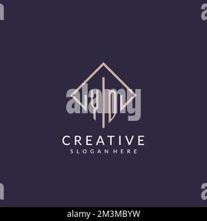 YD initial monogram logo with rectangle style design ideas Stock Vector
