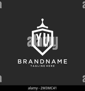 YV monogram logo initial with shield guard shape design ideas Stock Vector