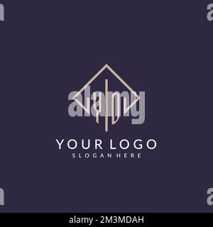 YO initial monogram logo with rectangle style design ideas Stock Vector