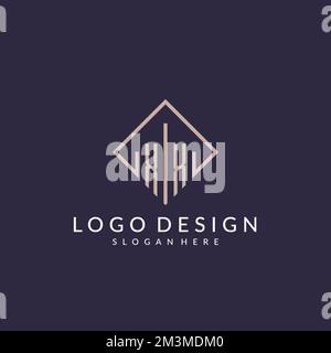 XX initial monogram logo with rectangle style design ideas Stock Vector