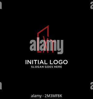 XT initial monogram with building logo design ideas Stock Vector