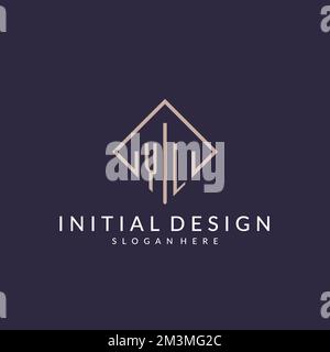 YL initial monogram logo with rectangle style design ideas Stock Vector