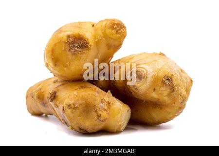 Jerusalem artichoke isolated on a white background. Clipping Path. Full depth of field. close up Stock Photo