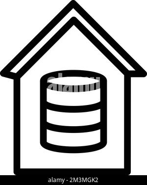 Data House Vector Illustration Line Icon Design Stock Vector