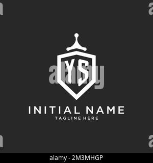 YS monogram logo initial with shield guard shape design ideas Stock Vector