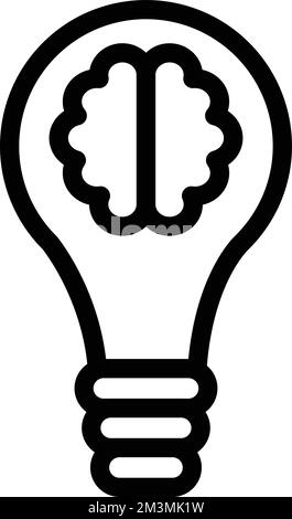 Brain timing icon outline vector. Visual cognitive. Science system ...