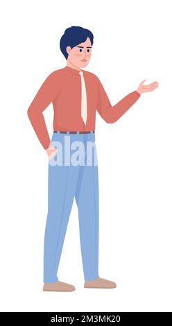 Arguing employee semi flat color vector character Stock Vector
