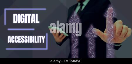 Text caption presenting Digital Accessibility. Business concept electronic technology that generates stores and processes data Stock Photo