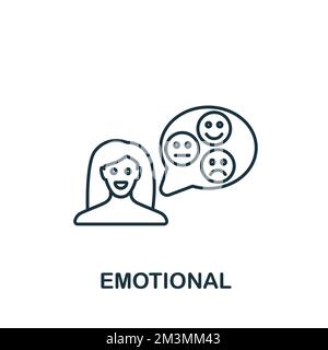 Emotional icon. Monochrome simple Life Skills icon for templates, web design and infographics Stock Vector