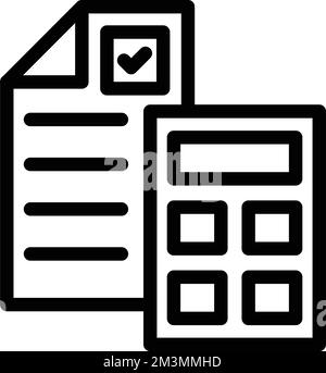 Accounting checklist line icon. Calculator sign. Neumorphic buttons ...