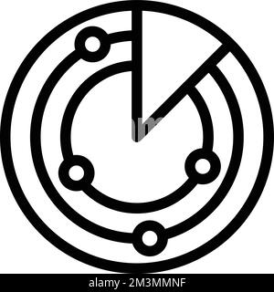 Radar Vector Illustration Line Icon Design Stock Vector