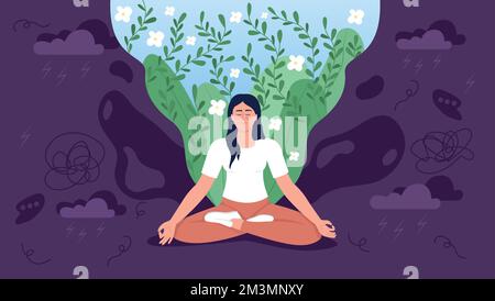 Inner peace flat concept vector illustration Stock Vector