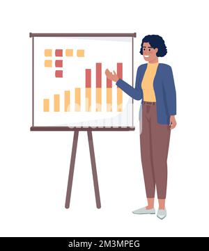 Manager showing infographic semi flat color vector character Stock Vector
