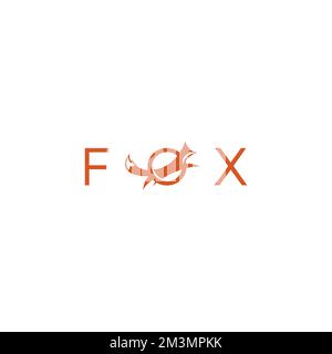Fox Logo With Typography Illustration. Fox Icon Stock Vector