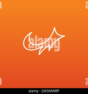 Fox Jump Line Logo Design. Fox Vector Stock Vector