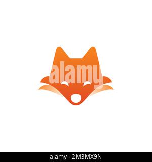 Cute Fox Head Logo. Fox Kids Vector. Fox Icon Stock Vector