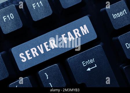 Inspiration showing sign Server Farm. Concept meaning a group of computers acting as servers and housed together Stock Photo
