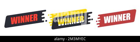 Winner signs set isolated. Vector illustration. Stock Vector