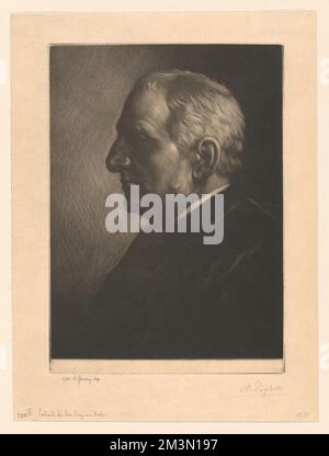 Portrait de Sir Seymour Haden (mezzotint) , Etchers, Haden, Francis Seymour, 1818-1910, Alphonse Legros (1837-1911) Stock Photo