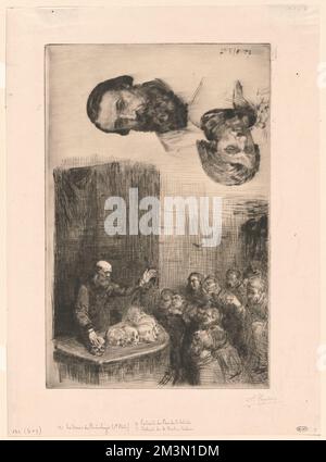 Portrait du père de l'artiste , Phrenology, Skulls, Teaching, Artists, Fantin-Latour, Henri, 1836-1904, Alphonse Legros (1837-1911) Stock Photo
