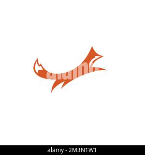 Fox Jump vector Illustration. Fox Logo Simple Stock Vector