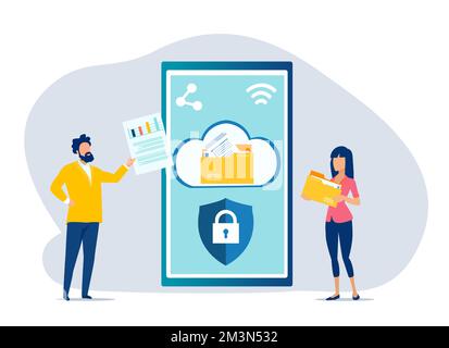 Business technology and mobile cloud service concept Stock Vector