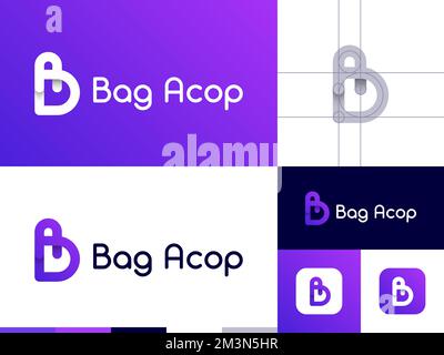 BA logo concept. Letters B and A logo design. Creative minimalist round symbol. Modern branding element. Graphic alphabet symbol Stock Vector