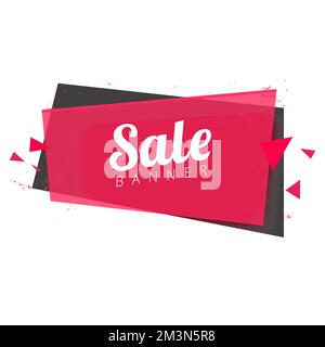 Modern abstract vector banner. Transparent geometric shape design. Plastic card with shadow and origami paper pieces. Template ready for use in web Stock Vector