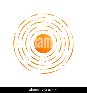 Summer sun logo design. Holiday abstract logo template. Sunburst star symbol. Sunshine nature sun sign on white background. Abstract vector shape icon Stock Vector