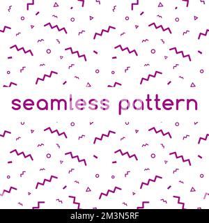 Confetti vector pattern. Geometric line vector background in purple color. Seamless minimal geometric shapes pattern. Can be used in printing, website Stock Vector
