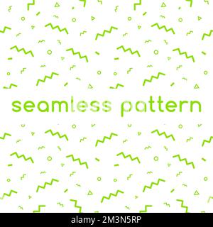 Confetti vector pattern. Geometric line vector background in green color. Seamless minimal geometric shapes pattern. Can be used in printing, website Stock Vector